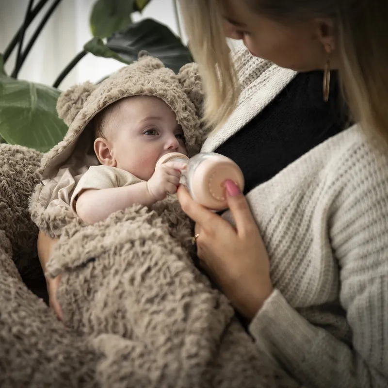 Baby's Only Snow Einschlagdecke mit Ohren - Taupe