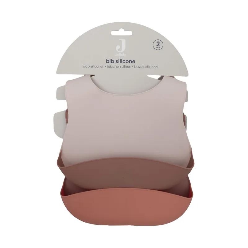 Jollein Silikon Lätzchen - 2 Stück - Blush Shades
