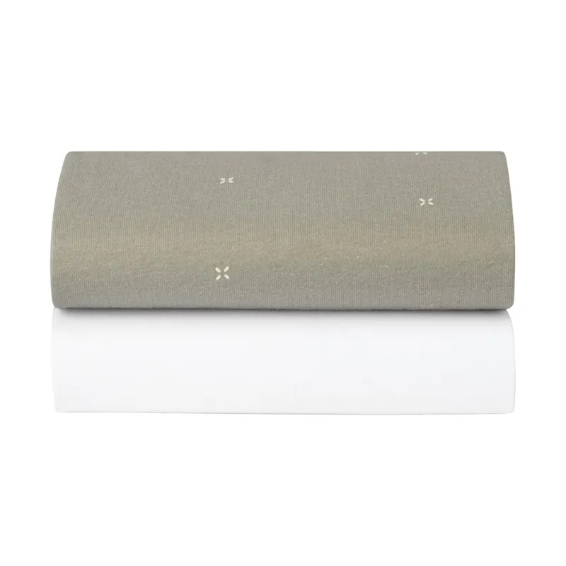 Snüz Spannbettlaken Moseswiege - 2er - Pack - Sage Cross