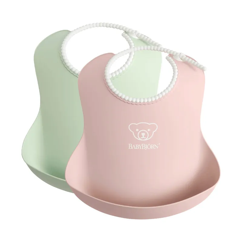 BabyBjörn Duo Baby Latz Pastellgrün / Pastellrosa