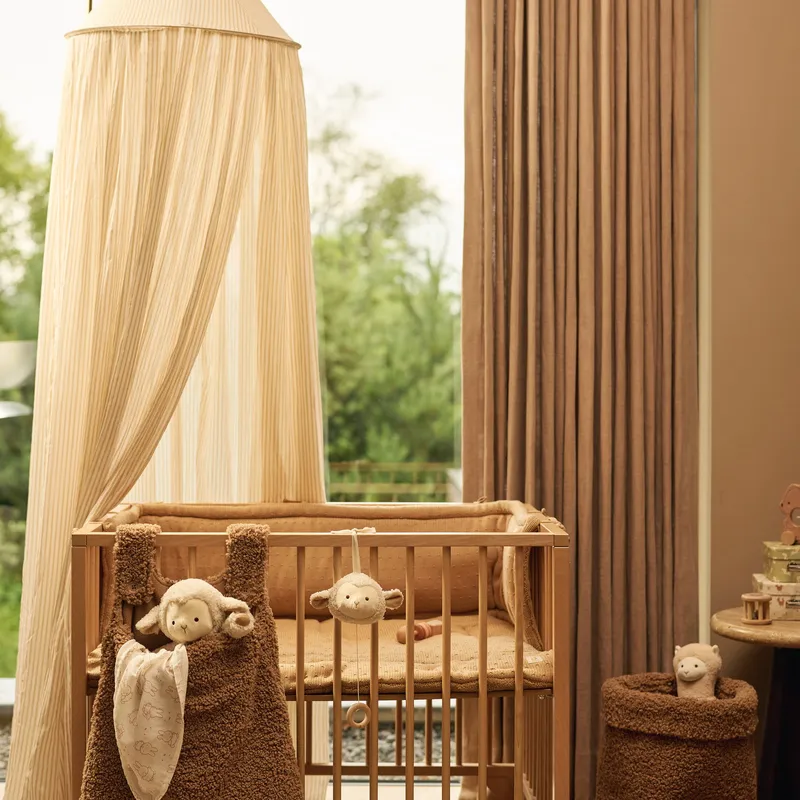 Jollein Stripe Moskitonetz - 245 cm - Oatmeal/Hazel