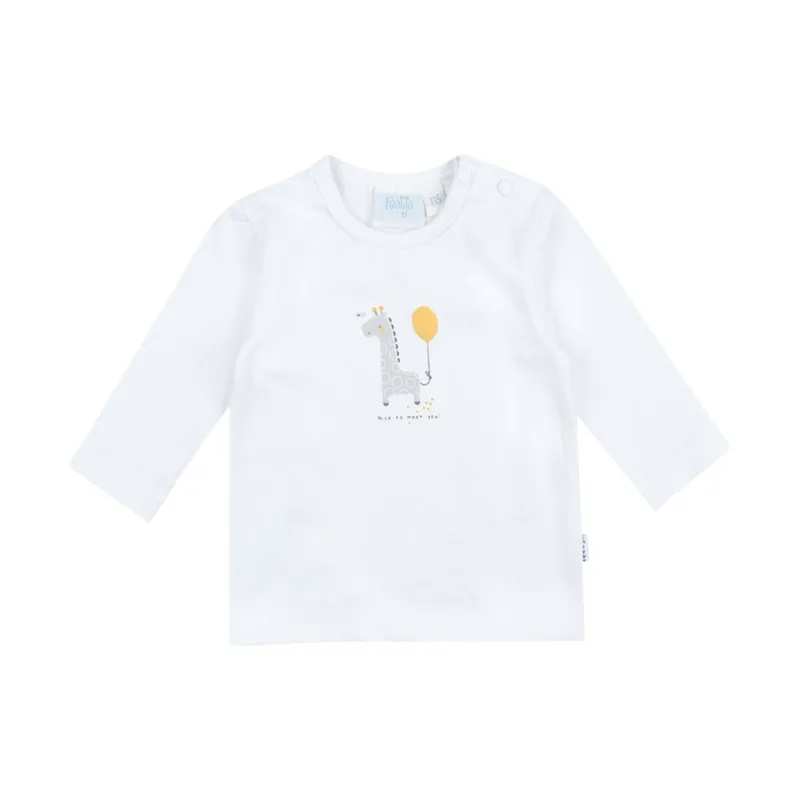 Feetje Giraffe T-Shirt Langarm Weiß Gr. 62