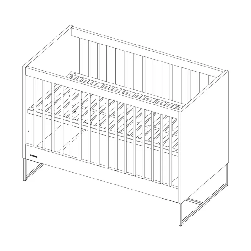 Kidsmill Intense II Babybett Mattweiß – Schwarz – 60 x 120 cm