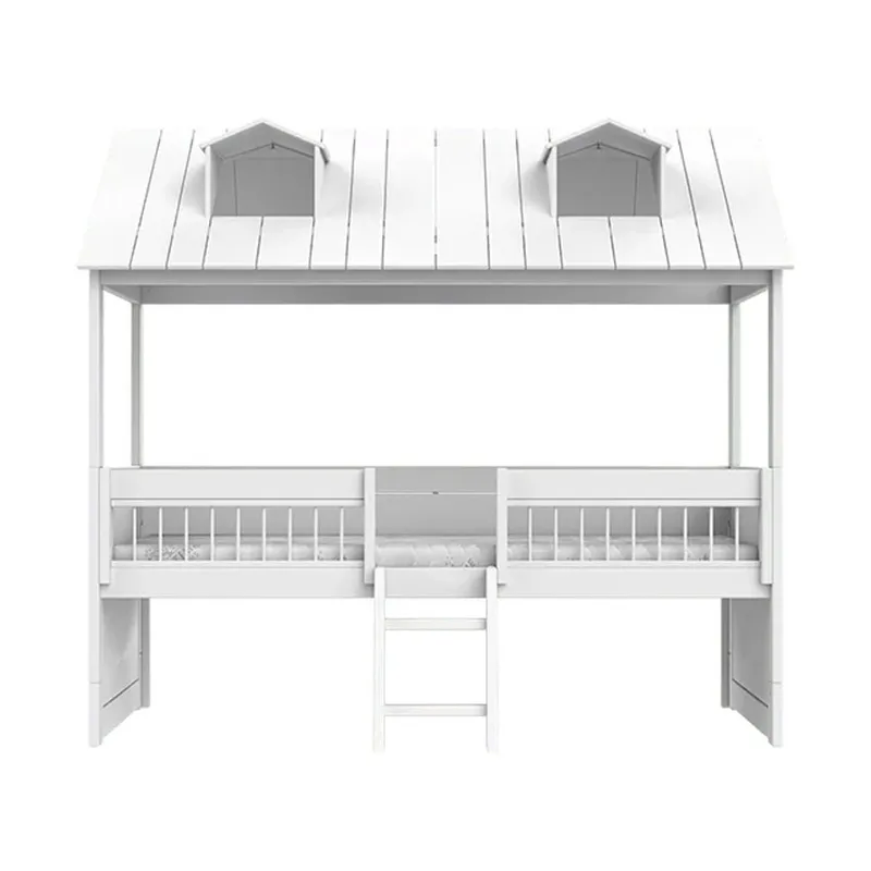 LIFETIME Kidsrooms Kajütenbett - Beachhouse - Mit Treppe & Luxus Lattenrost - Weiß