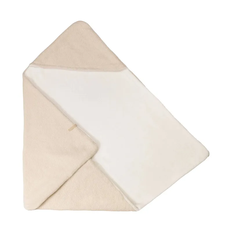 Bamboom Einschlagdecke mit Kapuze - 80x80 cm - Neutral Pink