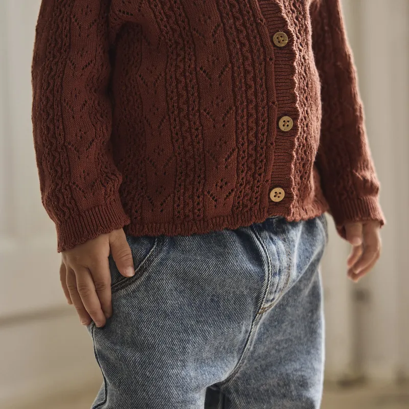 Lil Atelier Knit Cardigan - Gr. 62 - Maple Syrup