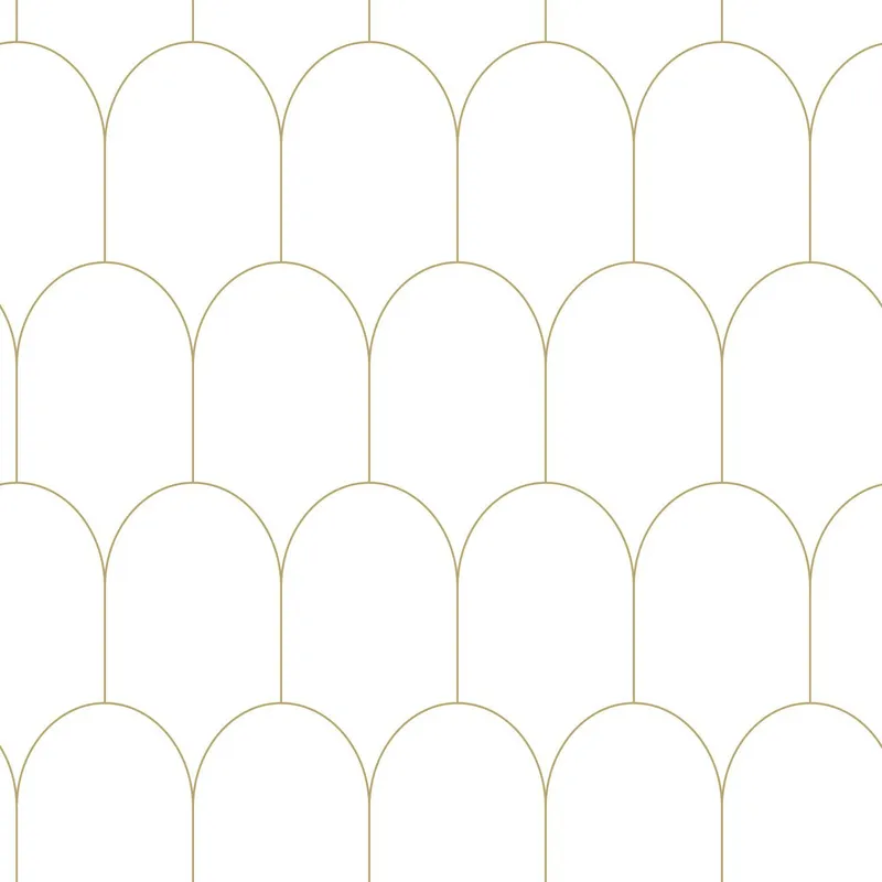 Estahome Art Deco Motivtapete V - 0,53 x 10,05 m - Weiß / Gold