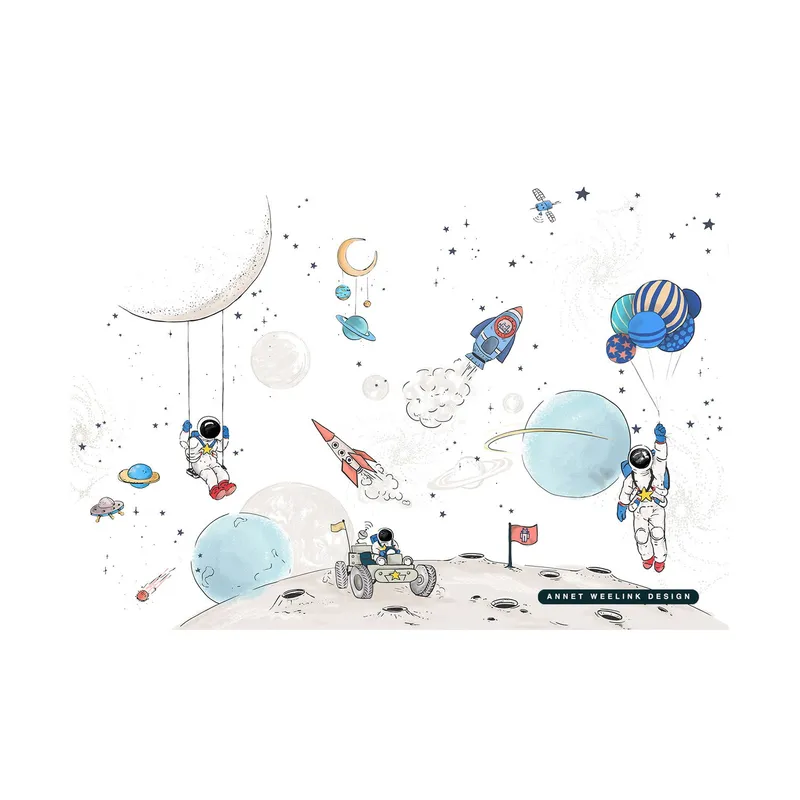 Annet Weelink Design Into The Galaxy Textiltapete - 400 x 280 cm - Light