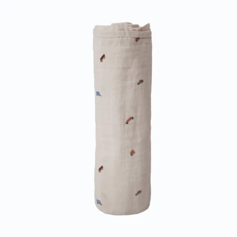 Mushie - Swaddle - Retro Cars