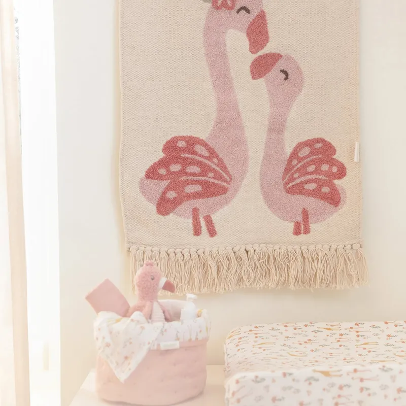 Little Dutch Wandteppich - Blooming Safari - Flamingo - 60 x 50 cm