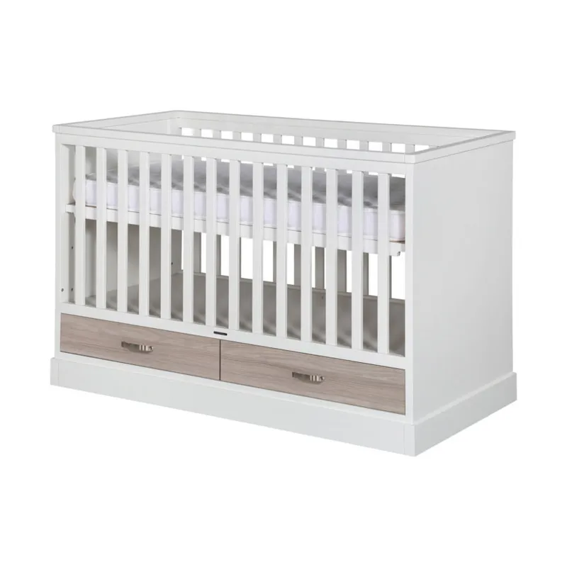 Kidsmill Newport Babybett Weiß / Eiche 70 x 140 cm