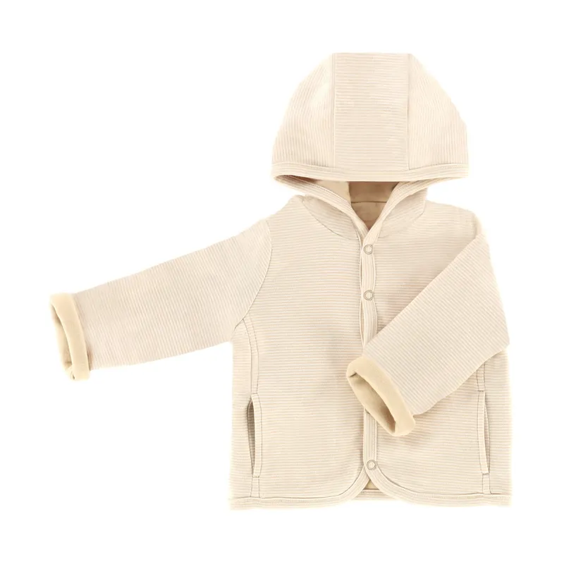 DAY Kapuzenjacke – Gestreift – Cappuccino - Gr. 50/56
