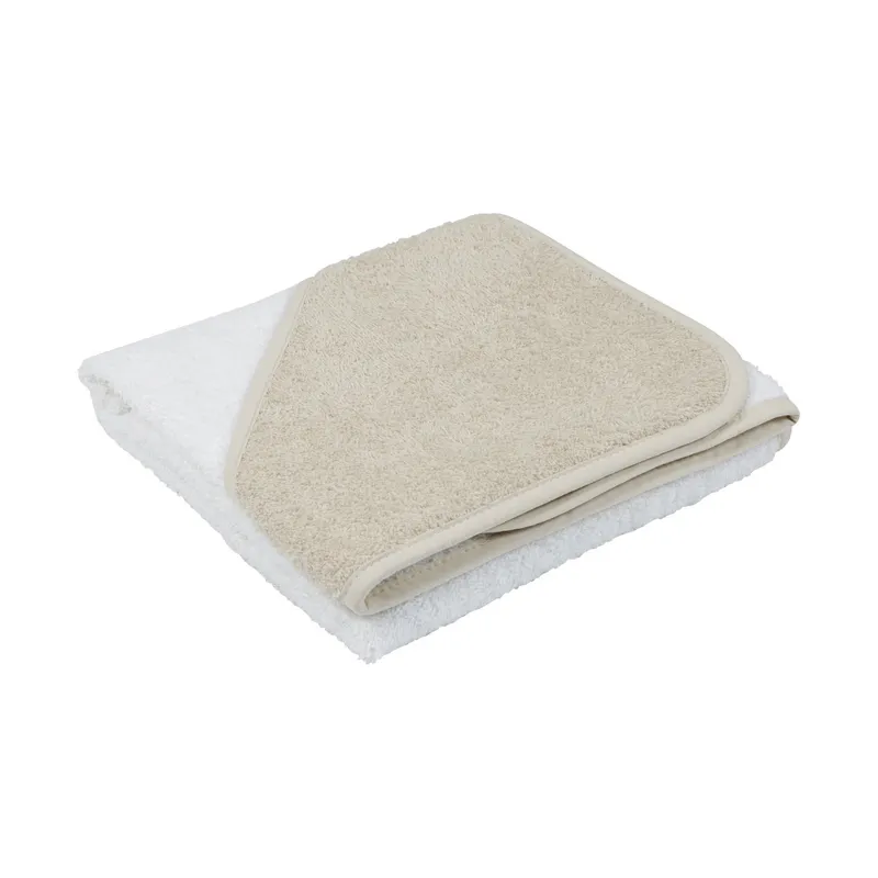Babypark Badecape Weiß / Beige