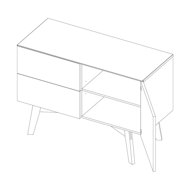 Kidsmill Sixties Babyzimmer Mattweiß / Walnuss