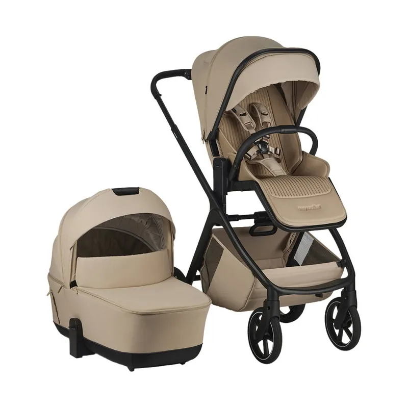 Easywalker Zoey Kinderwagen Bundle - Almond Taupe | Dubatti by Römer Baby-Safe Pro - Pitch Black