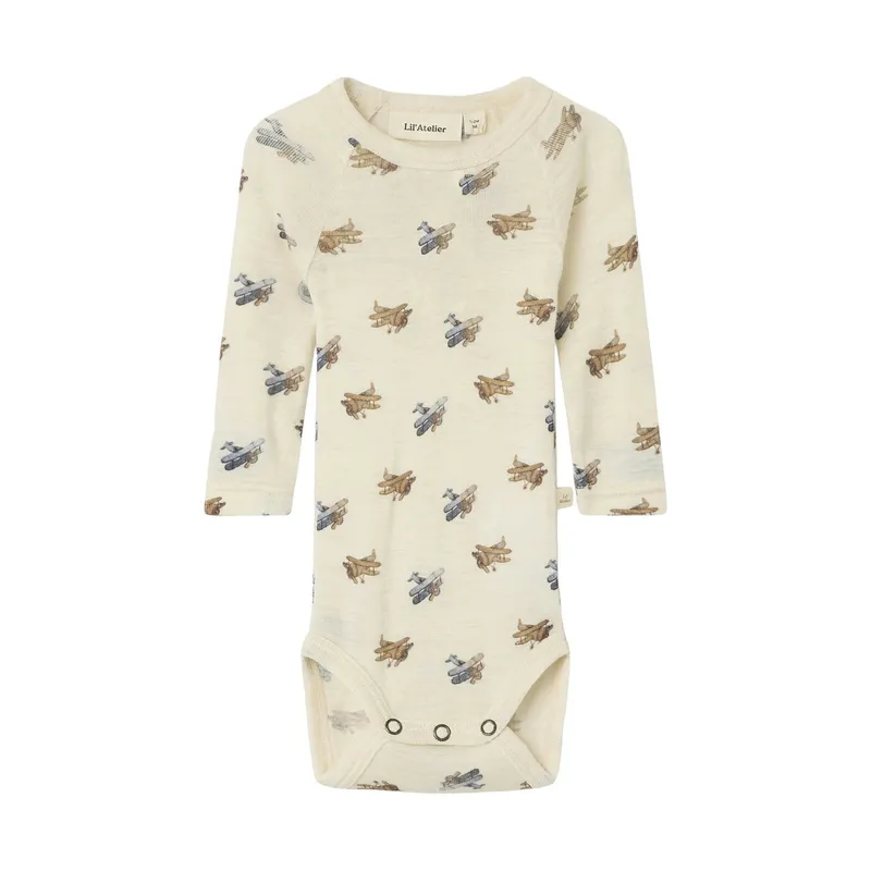 Lil' Atelier Detail Babybody - Gr. 56 - Turtledove Melange