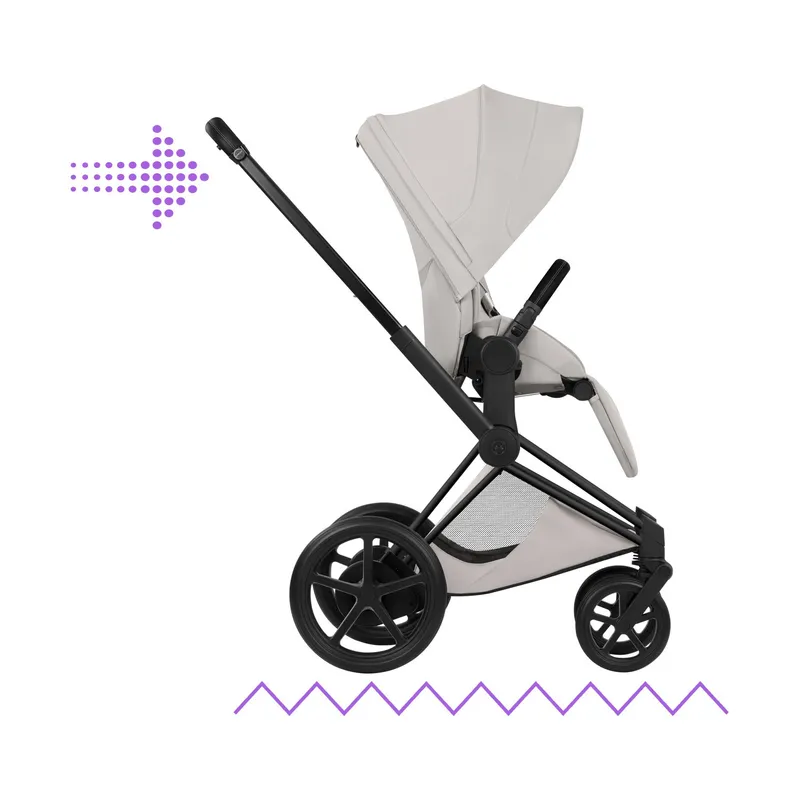 Cybex e-Priam 5 Style Kinderwagen 2-in-1 - Mattschwarzes Gestell