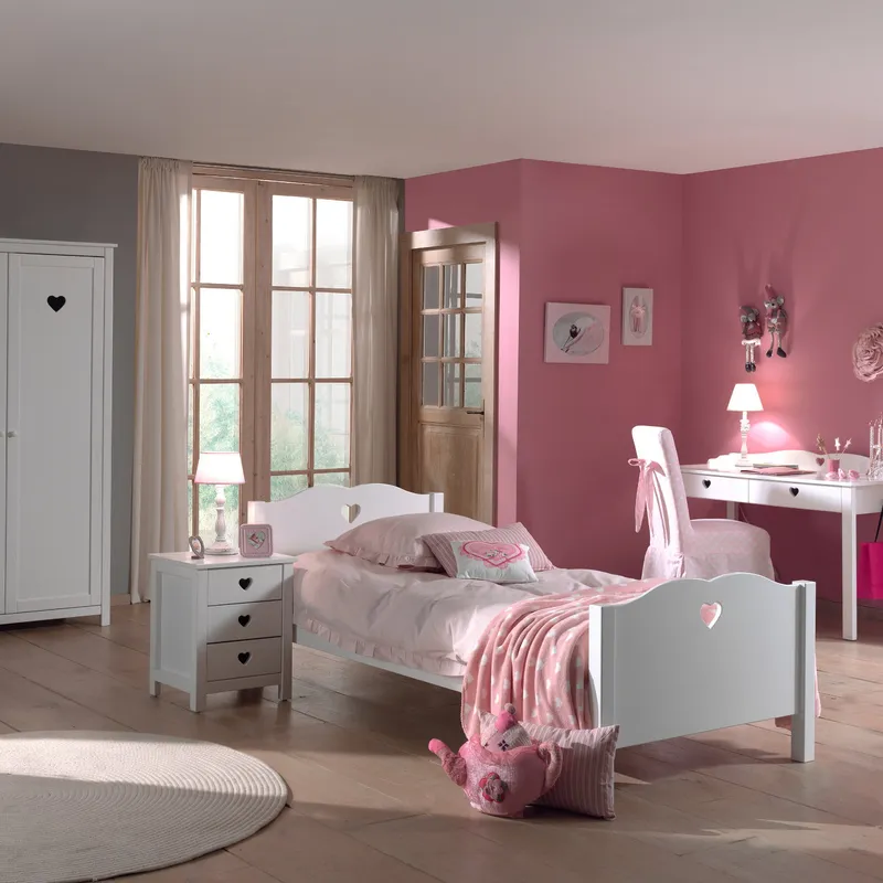 Vipack Amori Kinderzimmer Weiß | Sofabett 90 x 200 cm + Schreibtisch