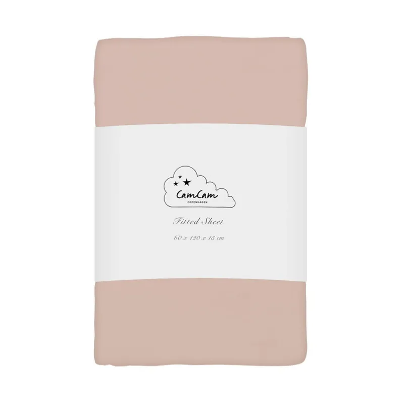 Cam Cam Copenhagen Spannbettlaken - 60x120x15 cm - GOTS - Dusty Rose