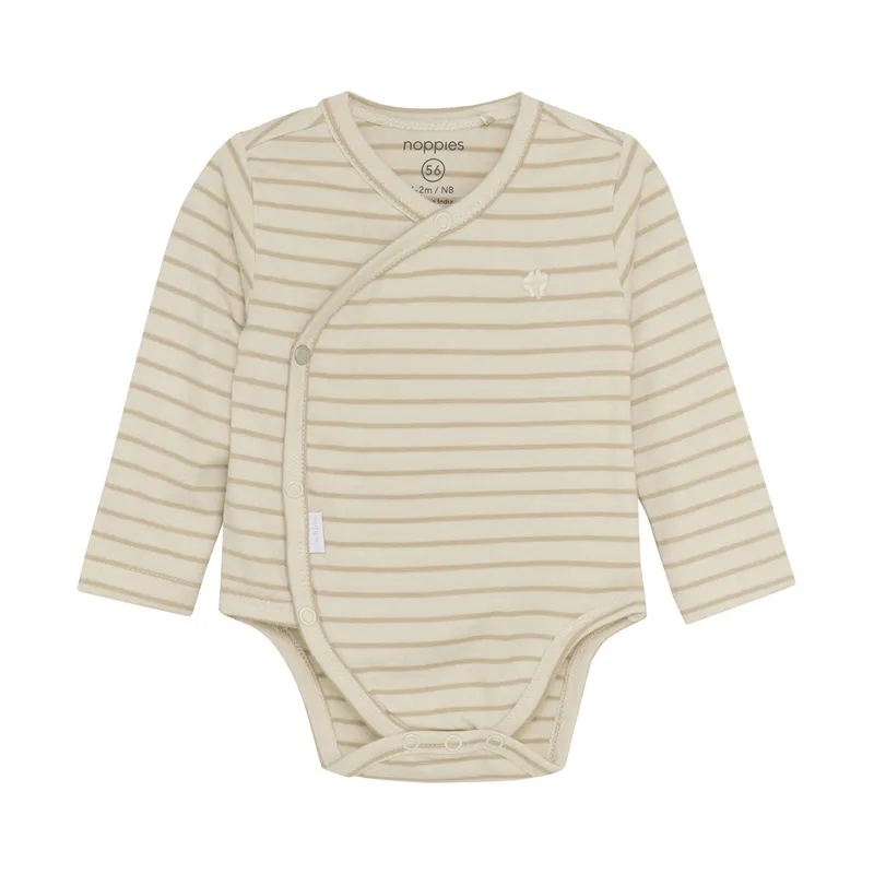 Noppies Navi Wickelbody - Stripe - Größe 62 - Offwhite