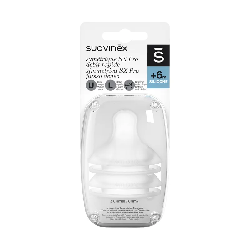 Suavinex Sauger - SX Pro - Fast Flow - 2 Stück - Silikon