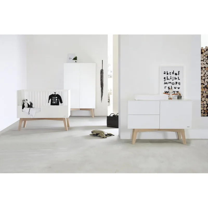 Kidsmill Sixties Kommode Mattweiß / Natur