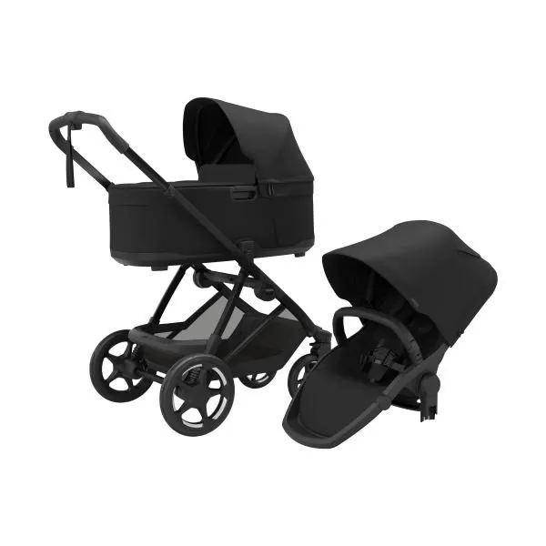 Thule Charm 2-in-1 Kinderwagen - Black | Thule Maple Babyschale | Autositzadapter