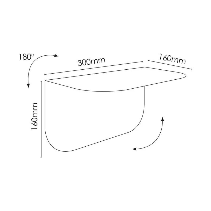 Metall Magnetisches Wandregal – Weiß – Abgerundet