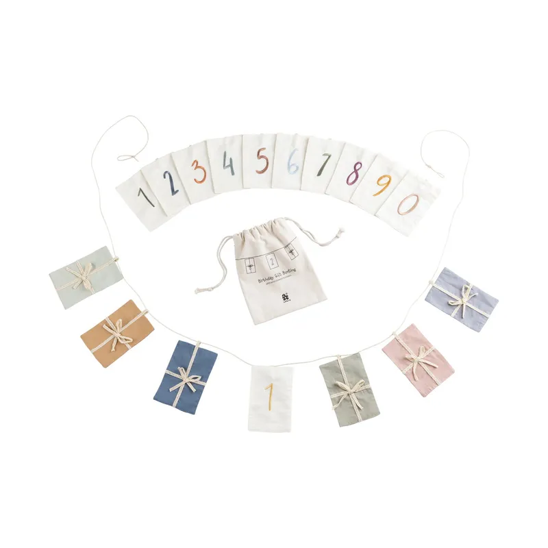 Sebra Birthday Bunting, Gifts,  Numbers, Organic Cotton