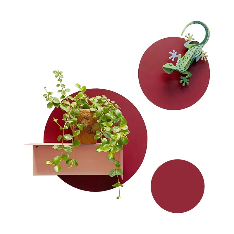 Magnetic Sticker – 3 Circles – Burgundy