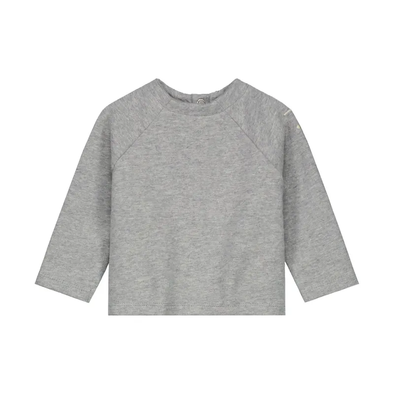 Gray Label Baby Raglan Cardigan GOTS - Grey Melange - 0‑3M