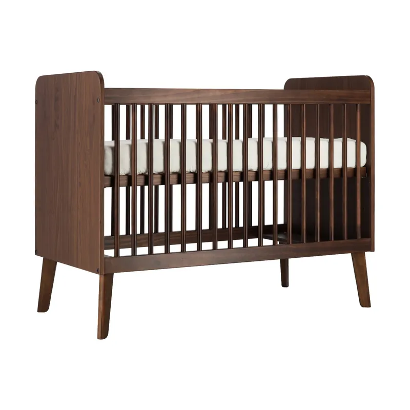 Europa Baby Olivia II Walnuss / Walnuss - Retro | Bett 60 x 120 cm + XL-Kommode + 2-türiger Schrank