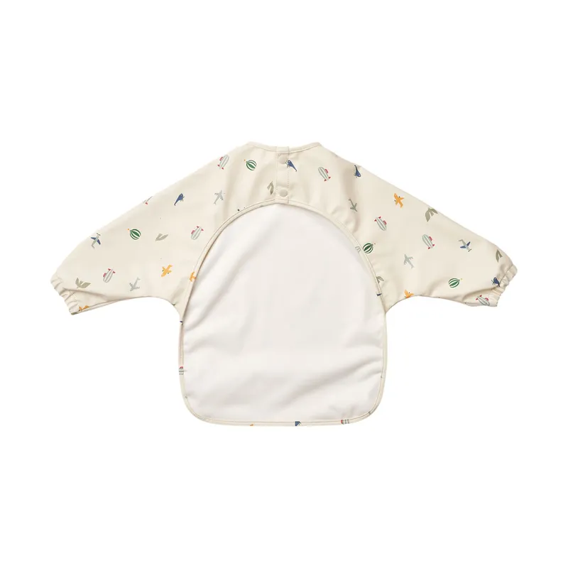 Liewood Merle Printed Lätzchen mit Ärmeln - Aviator / Ecru