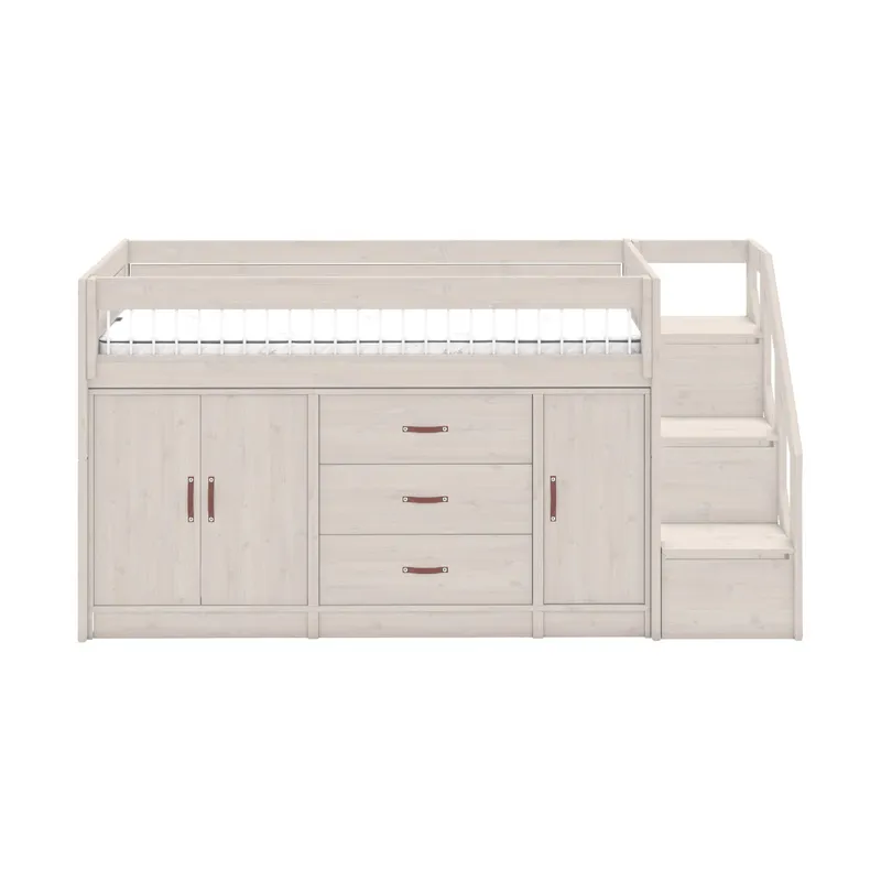 LIFETIME Kidsrooms Halbhochbett All-In-One Whitewash