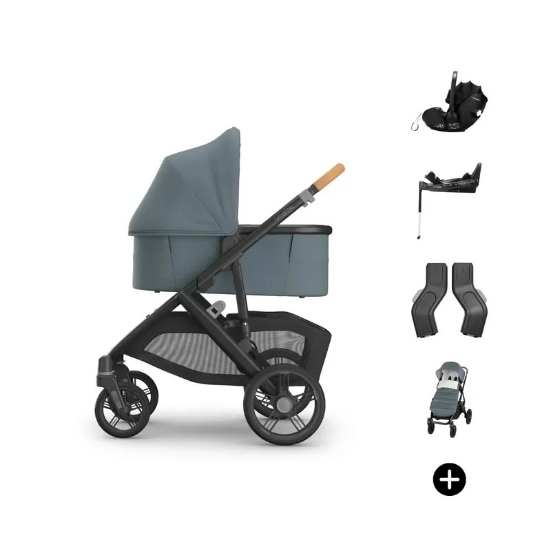 UPPAbaby VISTA V3 Kinderwagen 4-in-1 | Britax Römer Baby-Safe Pro Autositz | Britax Römer Vario Base 5Z