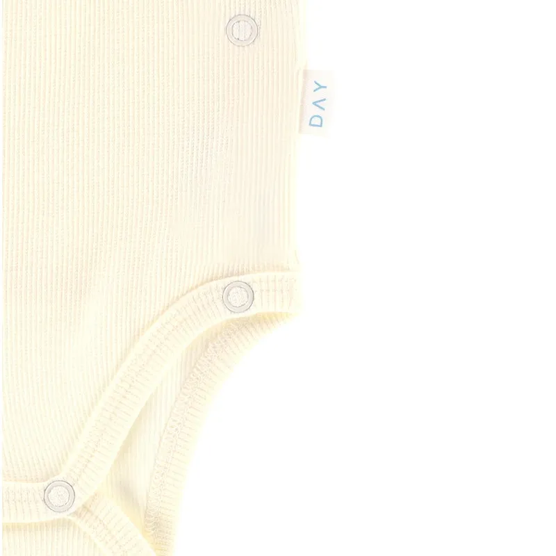 DAY Wickelbody Kurzarm Rib - Gr. 50/56 - Cream