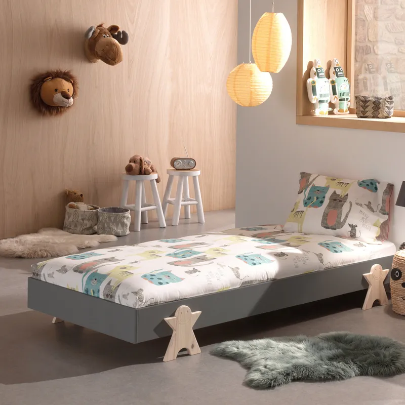 Vipack Modulo Bett 90 x 200 cm Smiley Grau