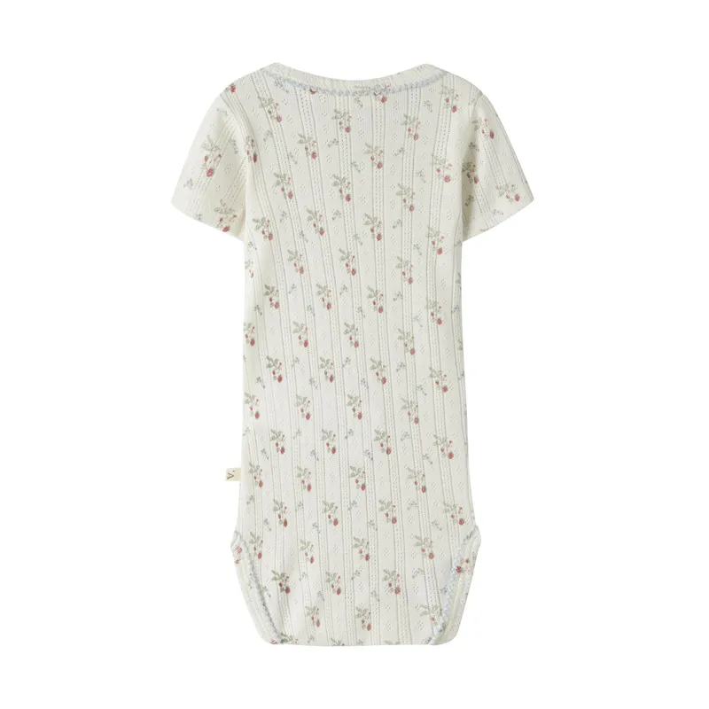 Lil’ Atelier Strawberry Babybody - Größe 62 - Coconut Milk