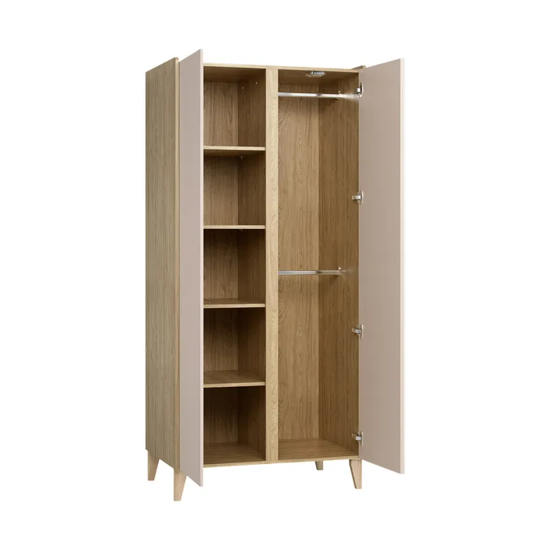 Vox Muve 2-türiger Kleiderschrank Eiche – Sand Beige