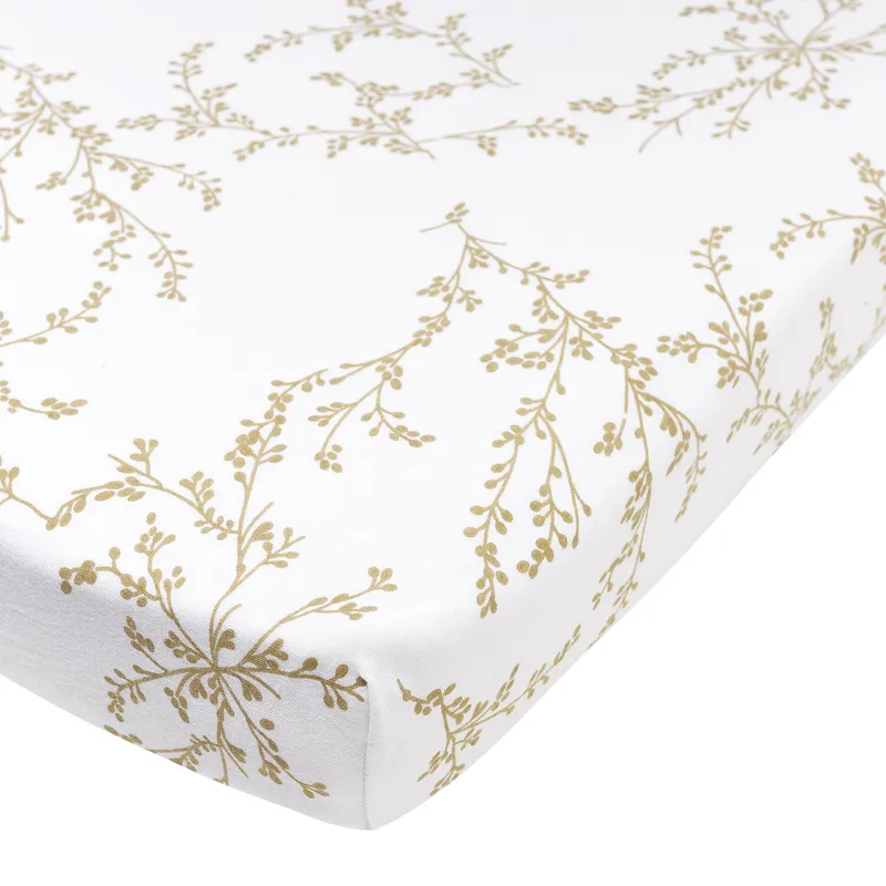 Meyco Spannbettlaken Print - Jersey - Branches - Sand - 75 x 95cm