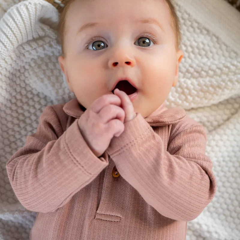 Klein Baby Polo Babybody Ripp - Größe 74 - Fawn