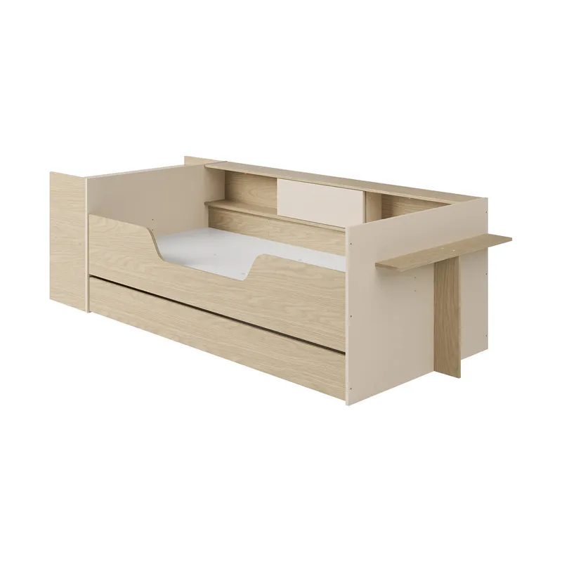 Gami BAYA Bett mit Schreibtisch – 90 x 200 cm – Natur