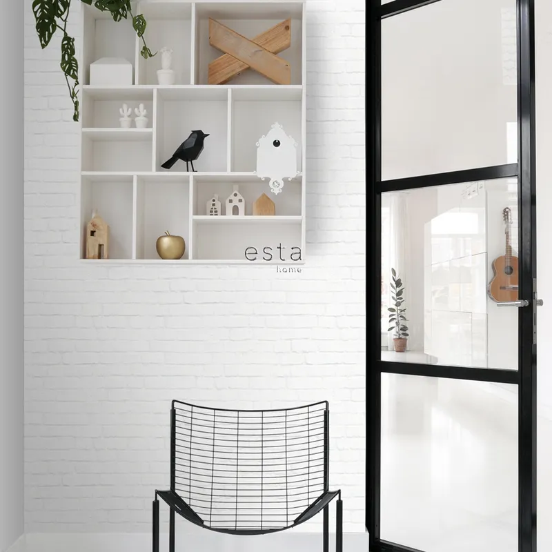 Estahome Backstein Tapete I – 0,53 x 10,05 m – Weiß