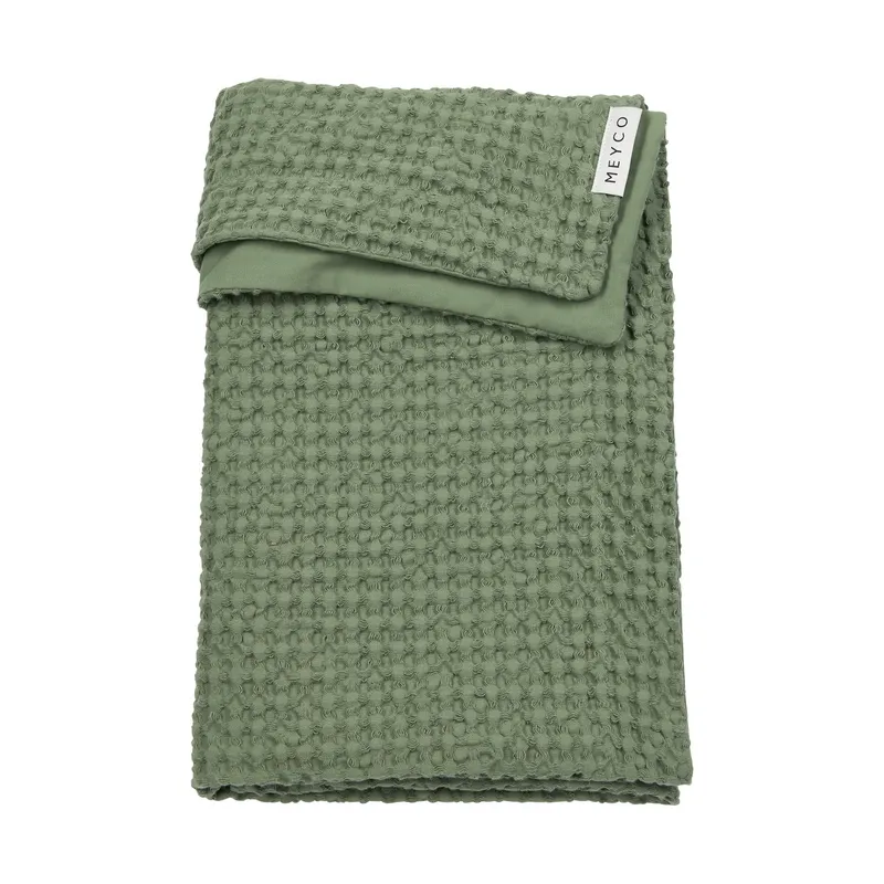Meyco Babydecke - Waffle Cotton - Olive Green - 75x100 cm