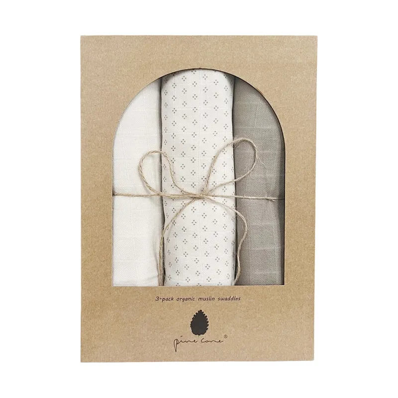Pine Cone Geschenkbox Mulltücher – 3-teilig – 120 x 120 cm - Soft Meadow