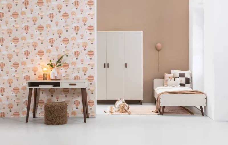 Europe Baby Olivia II Oatmeal / Oatmeal - Retro | 90x200 + Bureau + 2-Deurs Kast