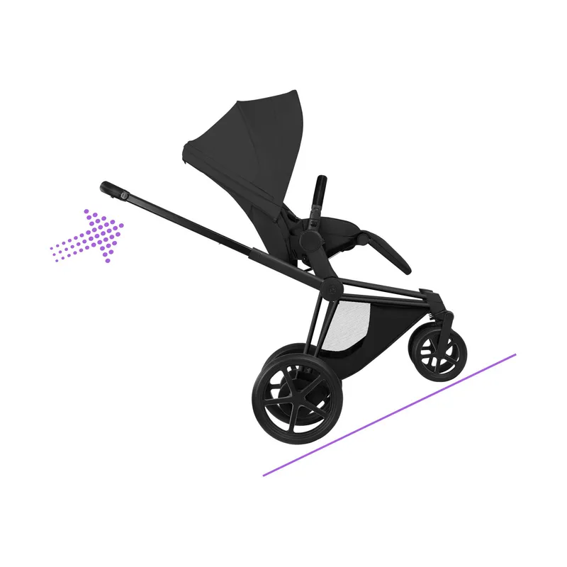 Cybex e-Priam 5 Style Kinderwagen 2-in-1 - Mattschwarzes Gestell