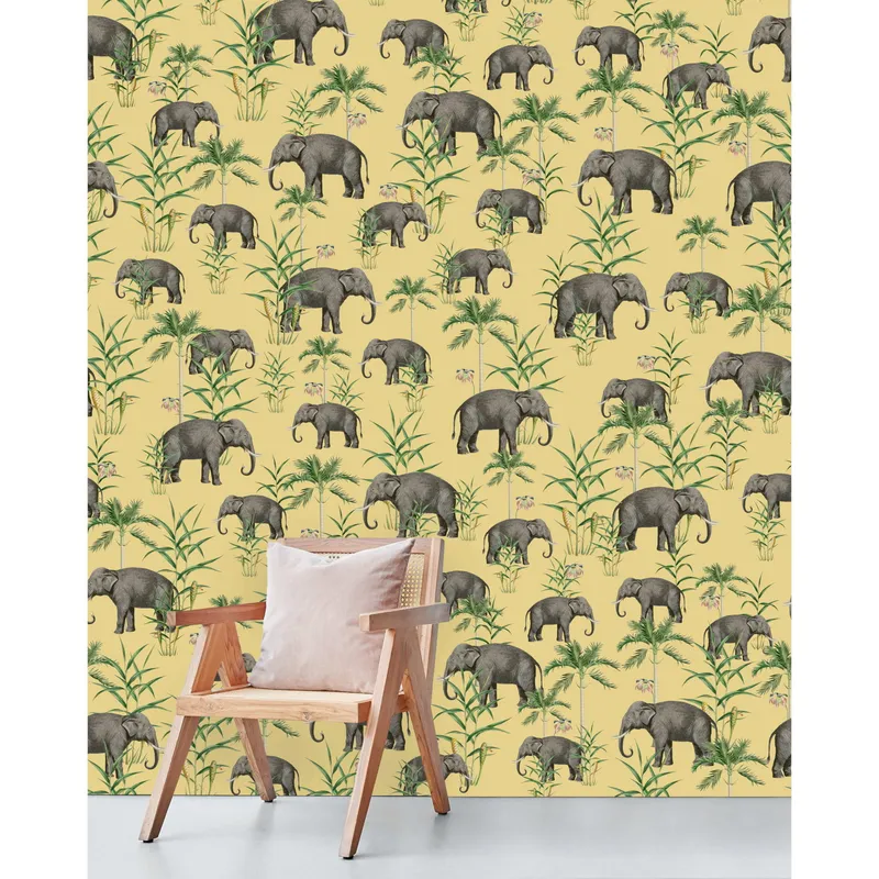 Oscar the Elephant Yellow Mural 4mx2.80
