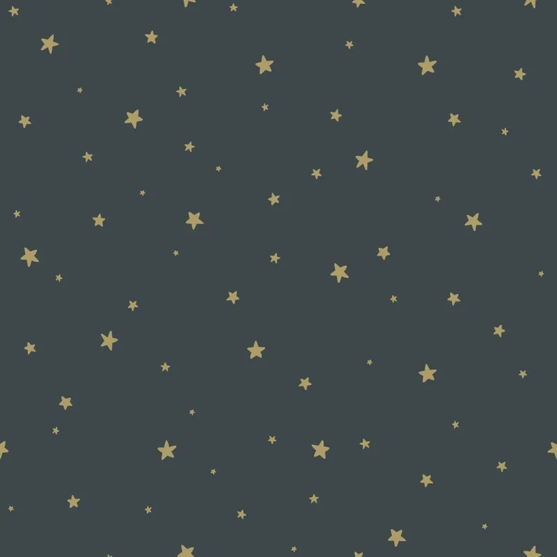 Estahome Sterne Tapete II - 0,53 x 10,05 m - Graues Blau / Gold