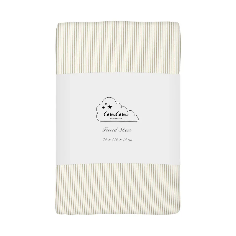 Cam Cam Copenhagen Classic Stripes Spannbettlaken - 70 x 140 cm - Camel